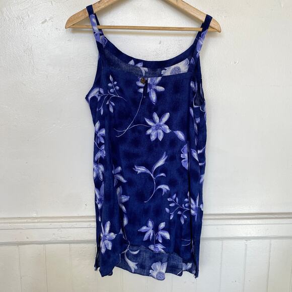 Islandx Hawaii Mini Floral Summer Dress Spaghetti Strap Blue Beach - Picture 4 of 6